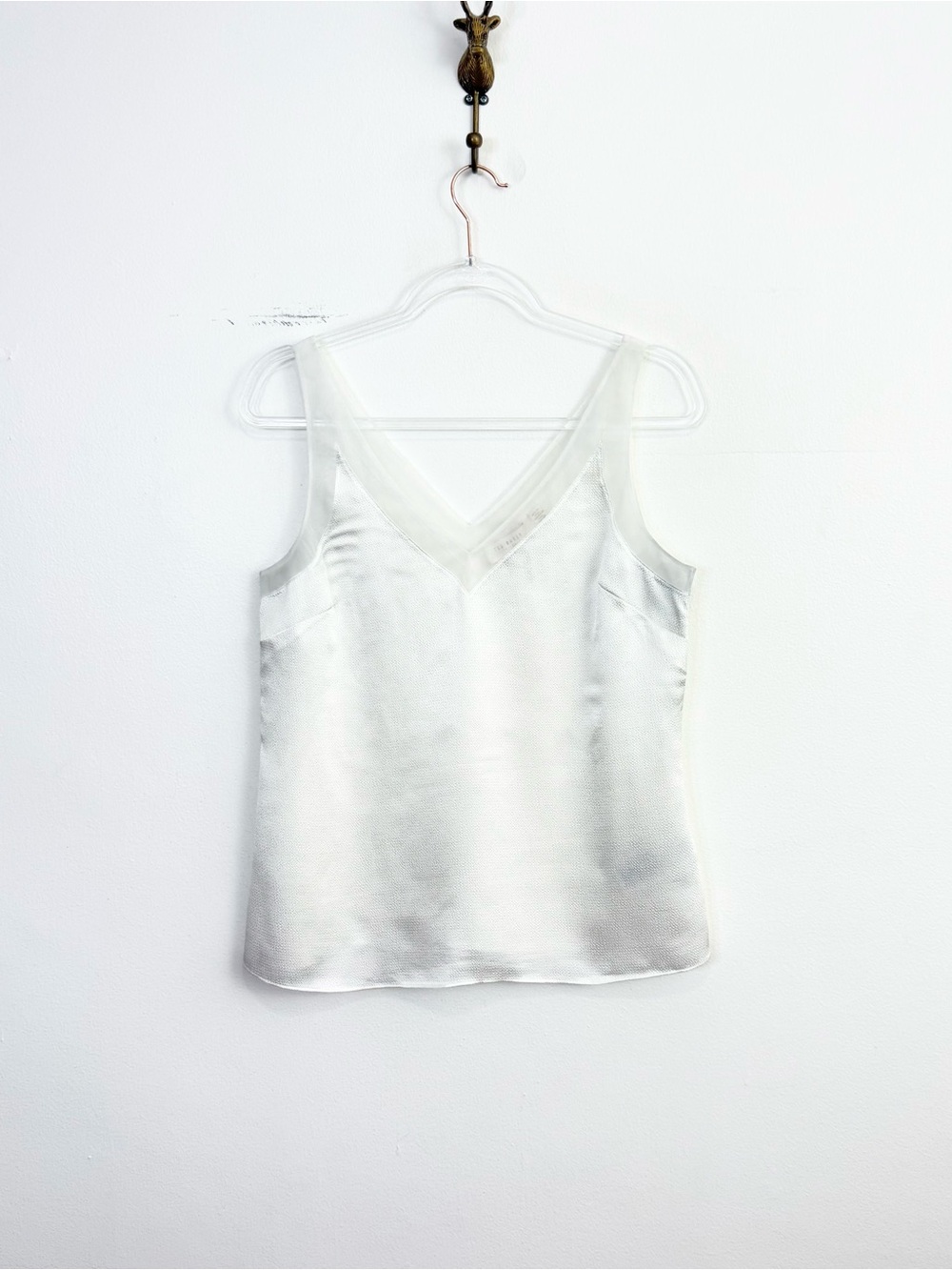 Ted Baker London Elten Mesh Trim Sleeveless Cami Top Ivory Size 2 - Picture 2 of 6